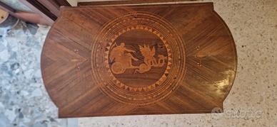 Tavolino antico da salotto intarsiato - Stile Rolo