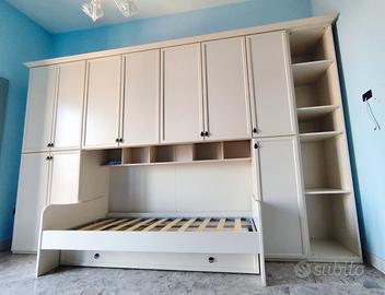 CAMERETTA CAMERA LETTO PONTE LEGNO AVORIO NUOVO