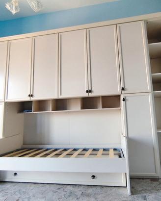 CAMERETTA CAMERA LETTO PONTE LEGNO AVORIO NUOVO