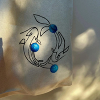 Borsa mare personalizzata a mano in cotone