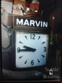 Orologio a bandiera vintage pubblicità Marvin anni