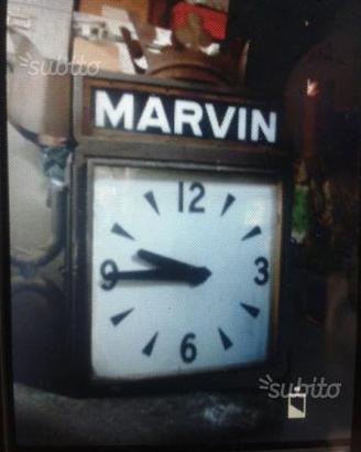 Orologio a bandiera vintage pubblicità Marvin anni
