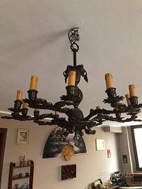lampadario in bronzo