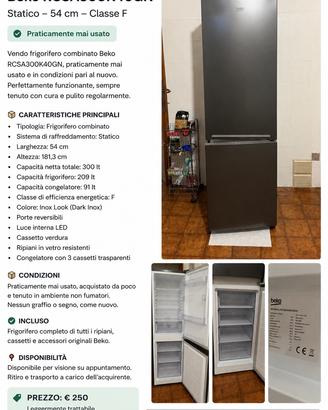 Frigorifero Beko RCSA300K40GN