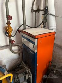 caldaia a gasolio e termosifoni in ghisa.
