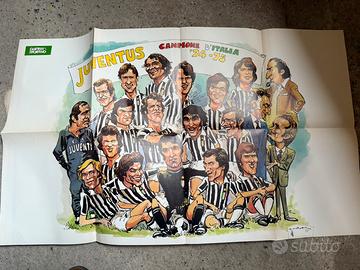 Poster originale caricature giocatori Juventus