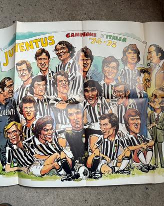 Poster originale caricature giocatori Juventus