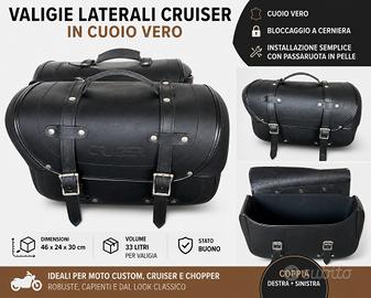 Valigie laterali Cruiser in cuoio – coppia – 33 l