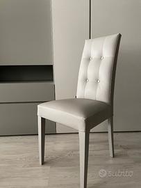 Set 4 sedie in ecopelle grigio