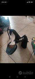 scarpa donna nero in raso 