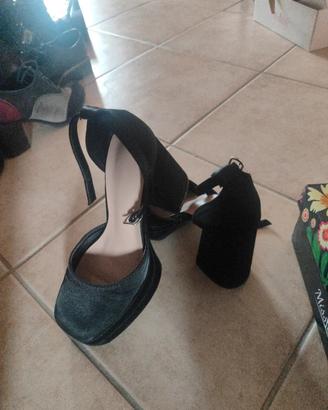 scarpa donna nero in raso 