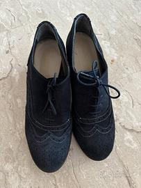 Scarpe francesine blu