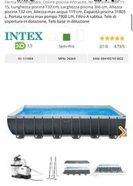Piscina Intex 7.32x3.66 cm più accesori