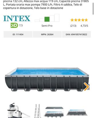Piscina Intex 7.32x3.66 cm più accesori