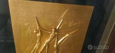 Carmelo cappello quadri scultura in lamina d'oro
