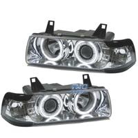 FARI BMW E36 92-98 ANGEL EYES CCFL FONDO CROMATO