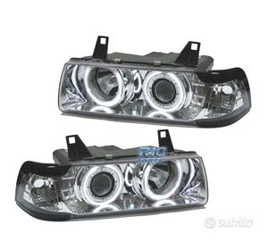 FARI BMW E36 92-98 ANGEL EYES CCFL FONDO CROMATO