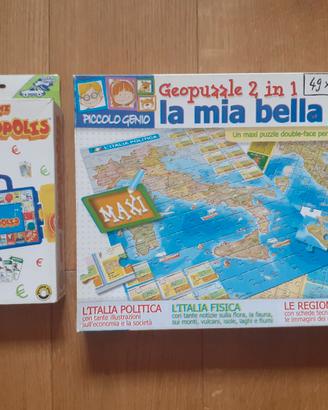 Gioco da viaggio tipo Monopoli + Puzzle Italia