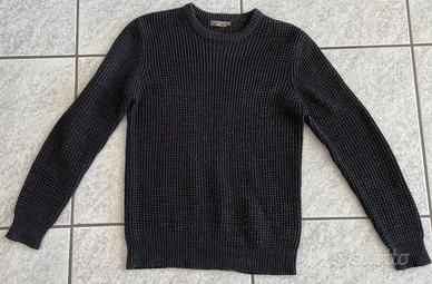 Maglione uomo girocollo antracite waffle