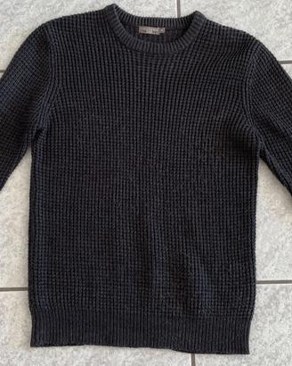 Maglione uomo girocollo antracite waffle