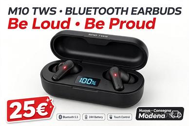 Cuffie Bluetooth M10 TWS con Display LED - Bassi P