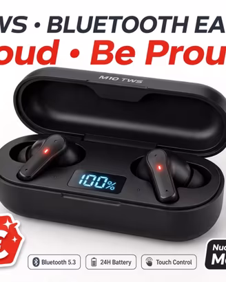 Cuffie Bluetooth M10 TWS con Display LED - Bassi P