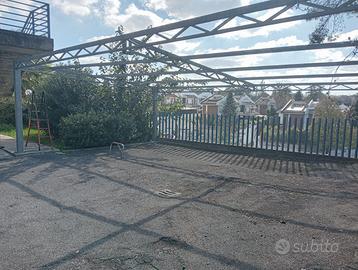 STRUTTURA TETTOIA ASIMMETRICA IN FERRO ZINCATO