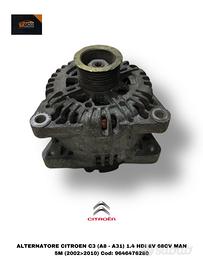 ALTERNATORE CITROEN C3 2Â° Serie 9646476289 Diesel