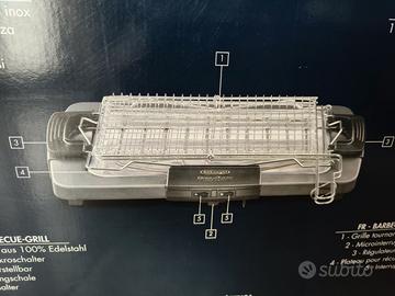 Barbecue elettrico 100% inox DeLonghi 41×28 cm 