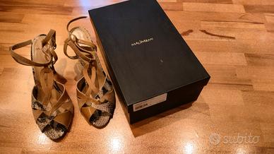 sandali donna in pelle e pitone Malíparmi