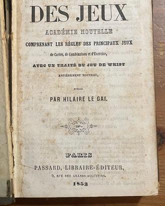 Libro antico Almanach des Jeux