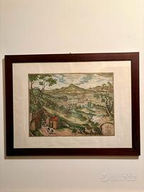 Veduta storica di Napoli e del Vesuvio