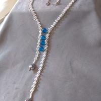 Collana Lunga Bianca Artigianale Pietre Agata 