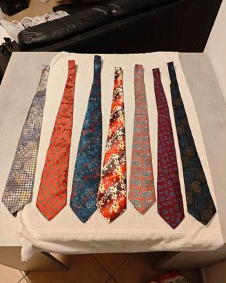 Lotto 7 cravatte vintage uomo fantasia