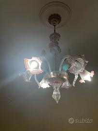 Lampadario in vetro di murano + 3 applique