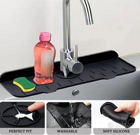 Tappetino Nero in Silicone per Rubinetto