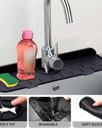 Tappetino Nero in Silicone per Rubinetto