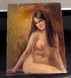 Dipinto ad olio nudo femminile 