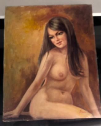 Dipinto ad olio nudo femminile 