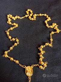 rosario collana colore oro in metallo