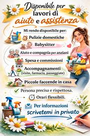 Disponibile per lavoro di aiuto e assistenza
