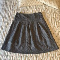 Gonna grigia in lana e seta