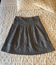 Gonna grigia in lana e seta