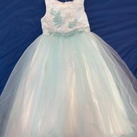 Vestito cerimonia verde acqua bambina 12 anni