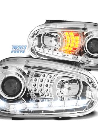FARI VOLKSWAGEN VW GOLF 4 DAYLIGHT CROMATI FRECCE 