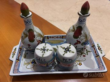 Servizio Olio e Sale in Ceramica di Faenza