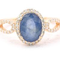 Anello zaffiro e diamanti