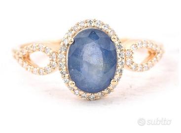 Anello zaffiro e diamanti