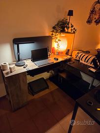 HOMCOM Scrivania Angolare Salvaspazio