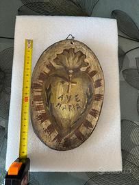 Quadro Sacro Cuore di Maria "Ave Maria" Vintage